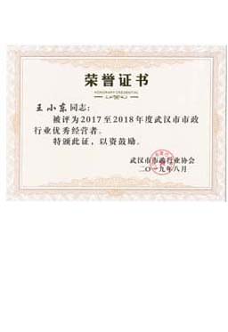 武汉市市政行业优秀经营者